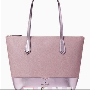 Kate Spade NWT Shimmy Glitter Lola Tote Pink